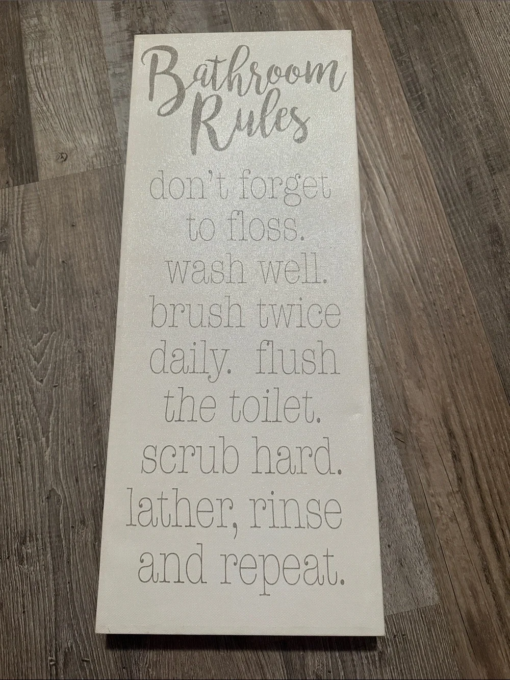 Bathroom Rules Wall Sign